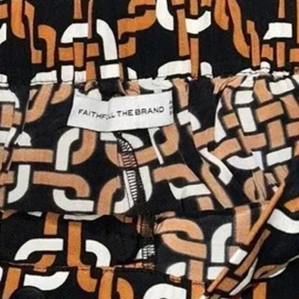 Faithfull The Brand Black Orange White Leia Pants Size 4 NWOT - Picture 6 of 7